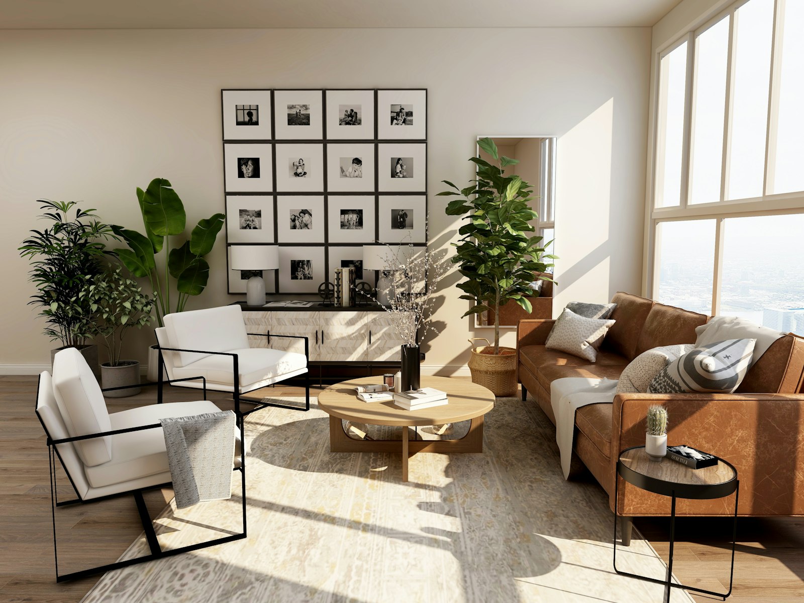 Living room after HVAC restoration